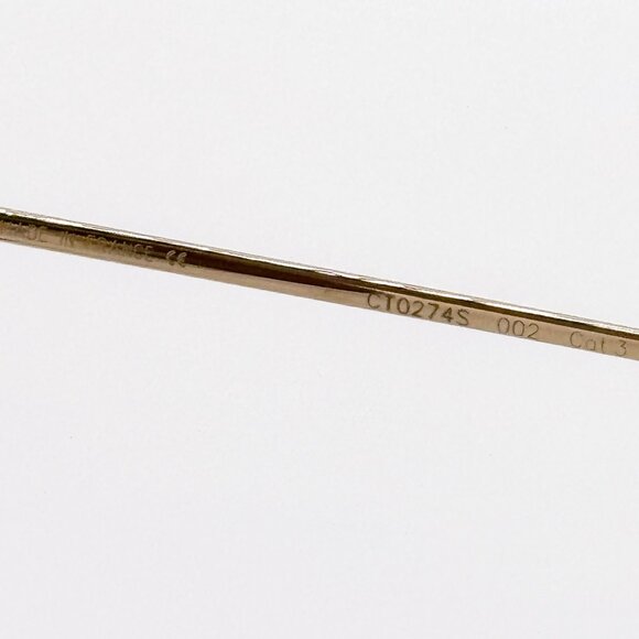 NEW CARTIER CT0274S 002 WOMEN GOLD ROUND SUNGLASSES - Picture 8 of 10